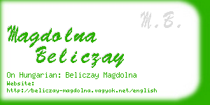 magdolna beliczay business card